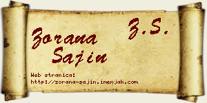 Zorana Šajin vizit kartica